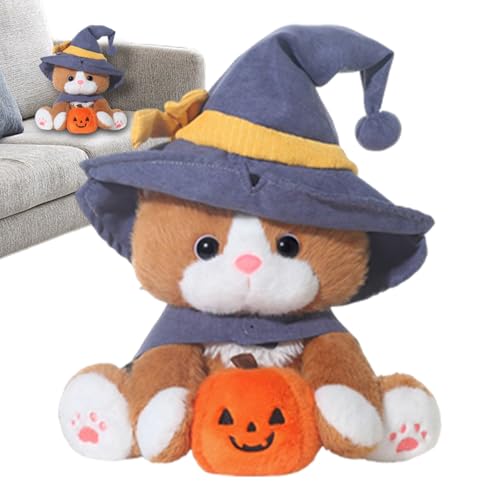 Peluche chat sorcière de 25 cm idéale sur le lit ou le canapé du salon
