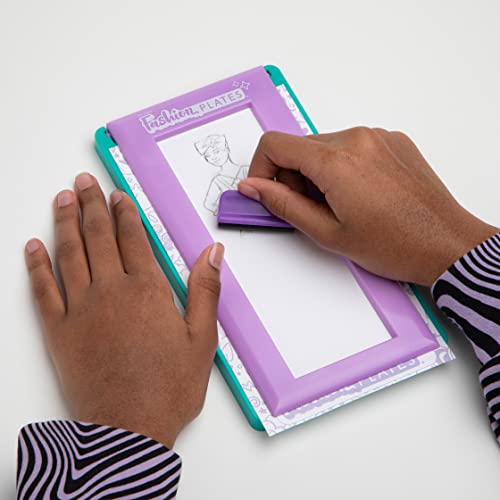 Image of Fashion Plates My Style - Girls Mix-and-Match Drawing Kit, Arts and Crafts, Coloring, Art Supplies, Craft Supplies, Stencils, Crayons Included, Create Your Own Designs, Ages 6+