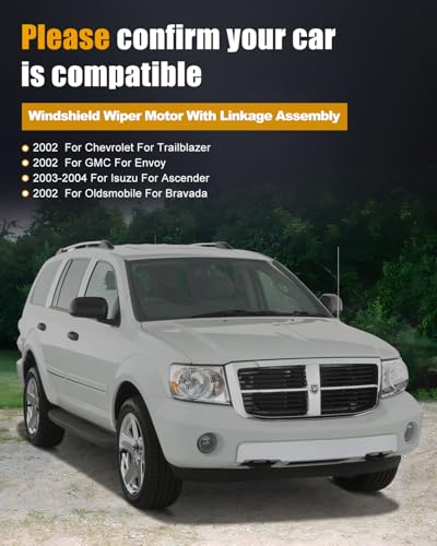Image of ROADFAR Front Windshield Wiper Motor Compatible For GMC For Envoy 2002 | Fit For Chevrolet For Trailblazer 2002|For Isuzu For Ascender 2003 2004|For Oldsmobile For Bravada 2002|OEM:12487689|8 Pins