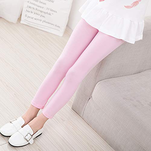 Baby Girls' 4-Pack Leggings Cotton Basic Legging for Kids Fitting Long Pant Girls Toddler Active Leggings4