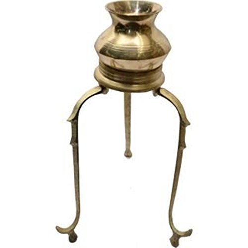 Siddhratan Brass Abhishek Stand with Abhishek Lota Brass Kalash- (Gold)