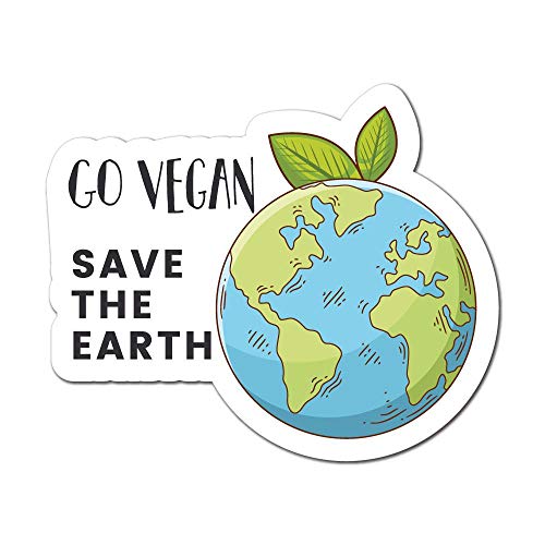 Go Vegan Save The Earth Sticker Decal Vegan Plant Vegetarian Food Laptop Planet