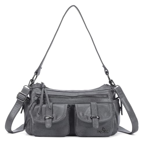 Image of Angel Kiss Hobo Purses for Women Crossbody Shoulder Bag Ladies Multi Pocket Handbags with Adjustable Shoulder Strap | Soft Vegan Leather