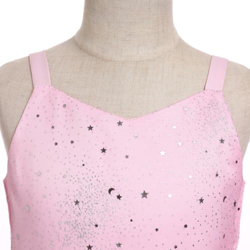 IBTOM CASTLE Flower Girl Embroidery Sparkle Dress for Kids Wedding Bridesmaid Pageant Communion Princess Birthday Party Prom Formal Dance Ball Gown Puffly Tulle Dresses Pink 5-6 Years3