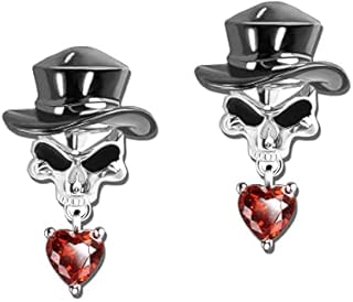 Manfnee Skull Necklace 925 Sterling Silver Vampire Gothic Jewelry Gifts for Men Women Halloween