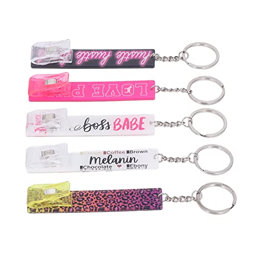 Credit Card Puller, 5pcs Card Clips Card Grabber Long Nails Card Puller Keychain Acrylic Debit Bank Card Puller for Bag Wallet or Clothes Decor4