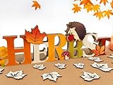 Herbst Deko, Tischdeko Herbst mit Herbstblätter, Holz Schriftzug Herbst Dekoration, Herbstdeko Innen, Herbstliche Deko Herbst
