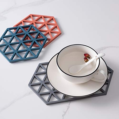 Naidev 4PCS Silicone Trivet Mats Hot Pads Heat Resistant Bowl Mats Dish Mats Drink Coasters Non-Slip Pot Holders for Home Kitchen Dining Table Decoration (1 Large 3 Small Mix) 3