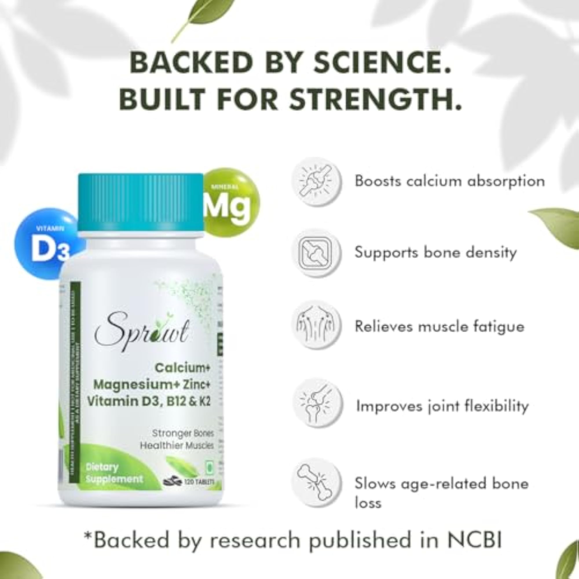 Calcium Magnesium Zinc Vitamin D3, Vegetarian Tablets