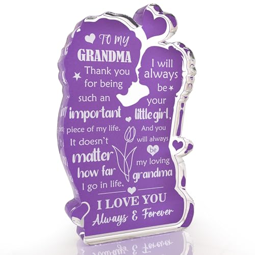 Grandma Gifts, Mothers Day Gifts for Grandma, Great Grandma Christmas Gifts, Gifts for Grandma from Granddaughter, Gigi Gifts for Grandma Home Decorative Acrylic Plaque Sign 5 x 3 Inch