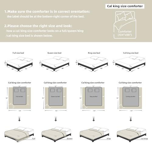 Image of Litanika California King Comforter Set Ivory, 3 Pieces Tufted Boho Farmhouse Bedding Comforter Sets, Lightweight Fluffy Comforter Bed Set All Season (104x96In Comforter & 2 Pillowcases)