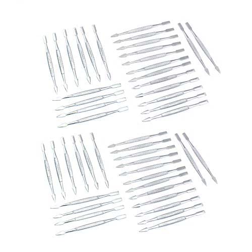 G.S 50 PCS OF UPGRADE NAIL CUTICLE PUSHER CHROME PLATED STAINLESS STEEL