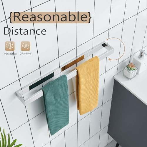 Image of KOKOSIRI Towel Holder Chrome Bath Towel Bar Rack 20-Inch Kitchen Holder Polished Stainless Steel for Bathroom Hardware Wall Mounted, 1 Pack B4008CH-L20