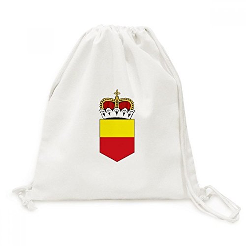 Sac cordon en toile avec emblème national du Liechtenstein pour voyage