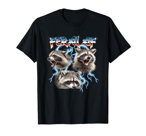 Funny Retro Band Vintage Feral AF Raccoon Trash Panda Lover T�V���c