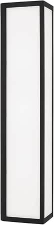 Capital Lighting 954731BK-LD Irvin Modern Painted White Glass Sleek Triangular Form Outdoor Wall Lantern, Integrated LED 27 Total Watts, 29" H x 8" W, Black
