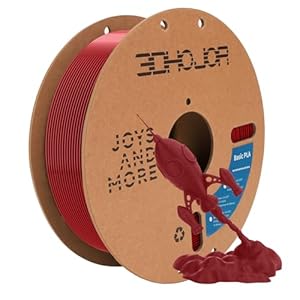 3DHoJor PLA Filament 1.75mm Rot 1KG, 3D Drucker Filament Maßgenauigkeit +/- 0,02 mm, Filament 3d Druckmaterialien, Super Speedy PLA Filament für 3D Drucker
