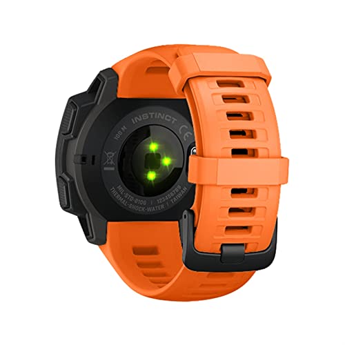 Bracelet Garmin Instinct silicone orange 22mm pour rando et sport
