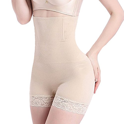 Bragas Faja Reductora Postparto Braguitas Adelgazantes Abdomen Ropa Interior Lencería Moldeadora Shapewear Body Shaper Panty Mujer Cintura Alta sin Costuras (Carne, XXXL)