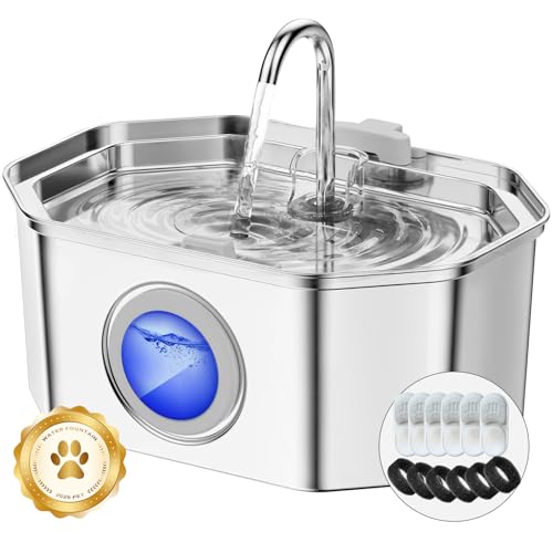 Apauk Katzenbrunnen, Trinkbrunnen für Katze, Trinkbrunnen Edelstahl, Ultraleiser Katzen trinkbrunnen,mit LED-Fenster, S -3.2L Große Kapazität (A-mit 6 Filter & 6 Schwämme) Apauk Katzenbrunnen, Trinkbrunnen für Katze, Trinkbrunnen Edelstahl, Ultraleiser Katzen trinkbrunnen,mit LED-Fenster, S -3.2L Große Kapazität (A-mit 6 Filter & 6 Schwämme)