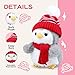 Penguin Stuffed Animal, Penguin Plush with Red Knit Hat Scarf for Girls Lovers Kids Boys Adults, Soft Cute Stable Weighted Plush Toy Gifts for Christmas Winter Decor Birthday Valentine Holiday 10 Inch