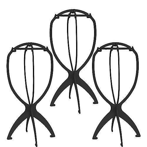 3 Pack Wig Stands for Wigs Wig Head for Long Short Wigs Portable Collapsible Wig Dryer Travel Short Hair Extensions Stands