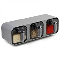 Astralong Condimento Box Spezie 300ml con Cucchiaio, Scatola Spezie Montata a Parete, Portaspezie Ermetico, Barattoli Sale Zucchero Caffè Trasparenti per Cucina (3 Scomparti Astralong Condimento Box Spezie 300ml con Cucchiaio, Scatola Spezie Montata a Parete, Portaspezie Ermetico, Barattoli Sale Zucchero Caffè Trasparenti per Cucina (3 Scomparti