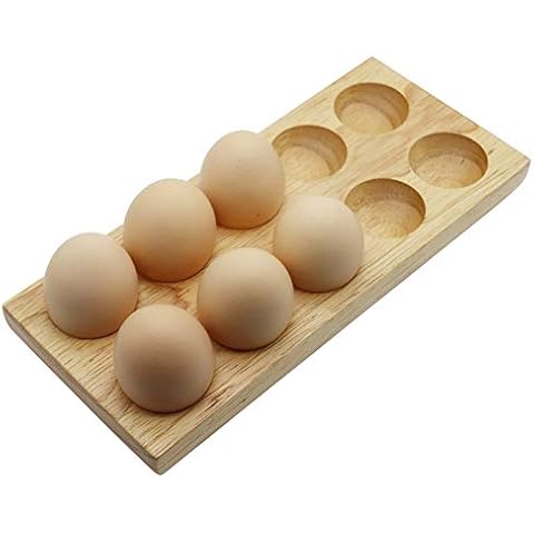 TAMUME Natural Puesto de Huevos Madera Estante del Titular del Huevo Cover