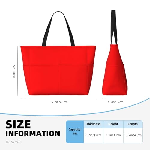 Large Beach Bags Water-resistant Sandproof - red Cute Beach Tote Bags for Women with Zipper2