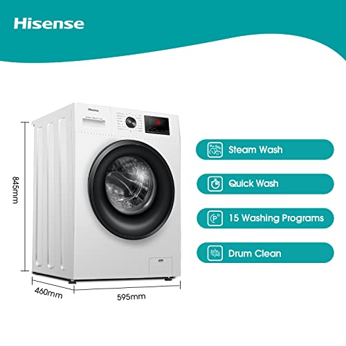 Hisense-WFPV6012EM-Freestanding-6-KG-Front-Load-Washing-Machine-Steam-Wash-Quick-Wash-15-Washing-Programs-1200-RPM-White-Energy-Rating-E