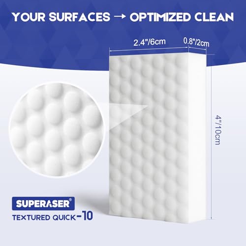 SUPERASER Magic Sponge Eraser, 10-pack, 2X Density Melamine Foam — view 3