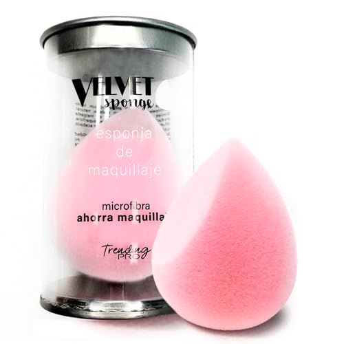 TRENDING PRO velvet make-up sponge - esponja de maquillaje de microfibra - acabado aterciopelado - cobertura uniforme - uso en seco y húmedo - sin látex - formato ergonómico