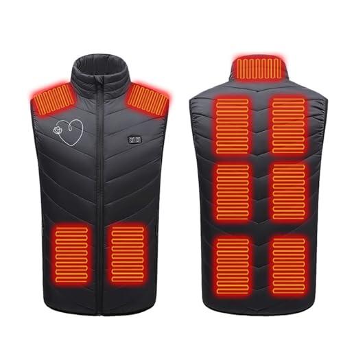 KHIRVWL 2024 Gilet Riscaldante Elettrico a Undici Zone a Doppio Controllo Invernale Stampato per Uomo e Donna Gilet Riscaldato Senza Maniche Senza Cappuccio Cappotto Giacca Casual