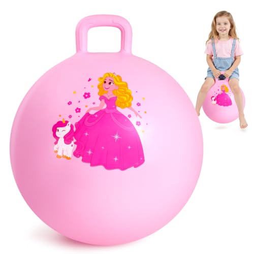 INPODAK 45cm Prinzessin Hüpfball für Kinder von 3 bis 8 Jahre mit Pumpe