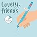 Legami - Gel Pen - Lovely Friends, Removable and Recombinable Decorative Animal, Prevents Rolling, Blue Ink, Fine Tip 0.5 mm, Blade Theme