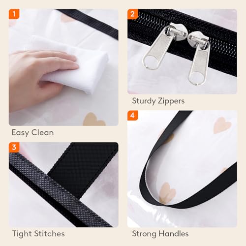 Lifewit 6 Pack Clear Clothes Storage Bags, 60L Plastic Blanket Storage Bag, Vinyl Foldable Moving Bags with Zipper, Closet Organizers and Storage Containers for Bedding, Duvet, Comforter