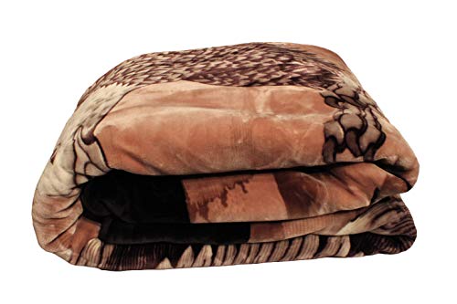 Solaron Korean Super Thick Mink Blanket Twin Size 63" X 87" Black Eagle Bm118 #TOP5