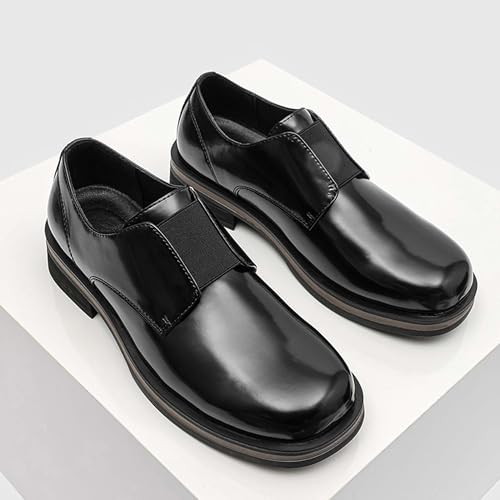 Men's Slip On Loafers Retro Round Toe Business Dress Leather Shoes Anti Slip Comfortable Casual Walking Shoes Suitable for Work Meetings and Gatherings4
