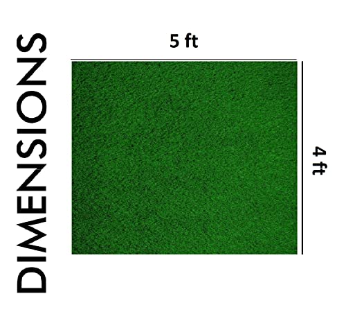 Image of Yellow Weaves High Density Artificial Rectangular Grass Carpet Mat For Balcony,Lawn,Door-(5 X 4 Feet),Green