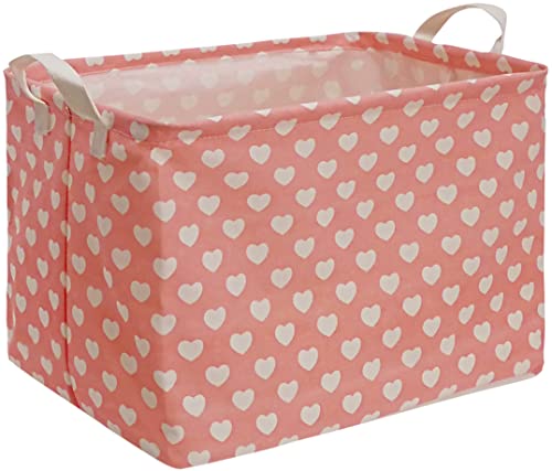 Image of MAIZMZ Girls Storage Basket Pink Valentine's Day Gifts Basket Waterproof Organizer Nursery Bins Toy Box for Organizing Home /Dorm /Kitchen /Pet /Office /Closet /Shelf /Room Decor