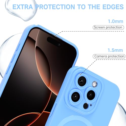 Coque iPhone 16 Pro silicone bleu Svanove compatible MagSafe - 5