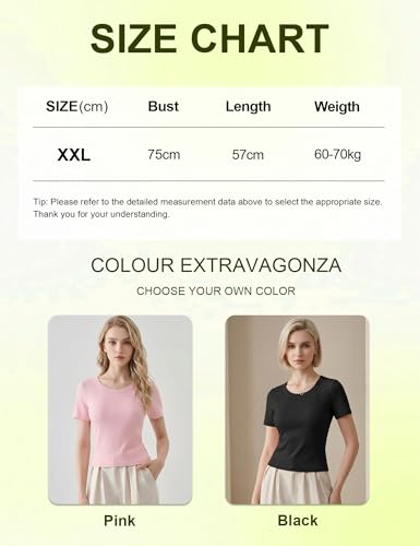 Image of Venzina Women's Double-Faced Modal T-Shirt - 60S Cooling Smooth Short Sleeve Tops, Slim Fit Breathable Moisture Wicking Tee for Yoga, Work & Casual Wear