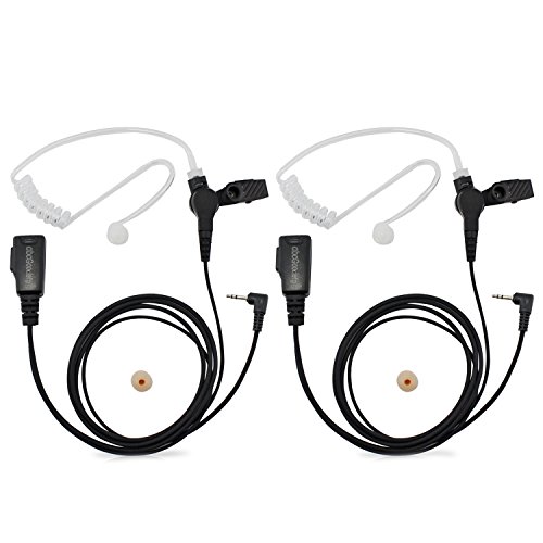 abcGoodefg 1 Pin 2.5mm Covert Acoustic Tube Two Way Radio Earpiece Headset for Motorola Cobra Talkabout Walikie Talkie MH230R MS350R MT350R T100 T460 T600, 2 Pack