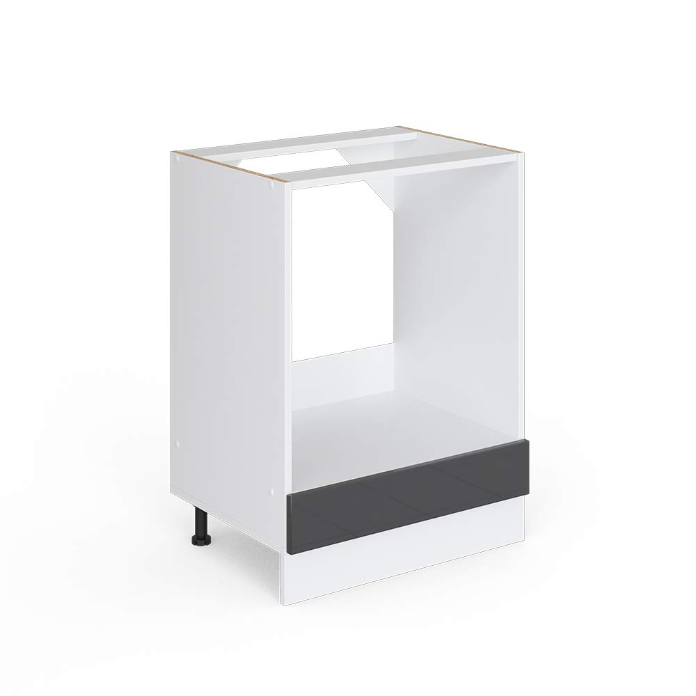 Vicco Meuble pour Four R-Line, Anthracite Haute Brillance, 60cm