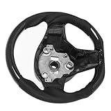 aqxreight Kohlefaser-Lenkrad, Vollledergriffe, Flache Unterseite, D-Typ-Rennlenkrad und Beschichtete Faser, Ein Dickes Auto und Ergonomisches 3K-Lenkrad aus Carbon
