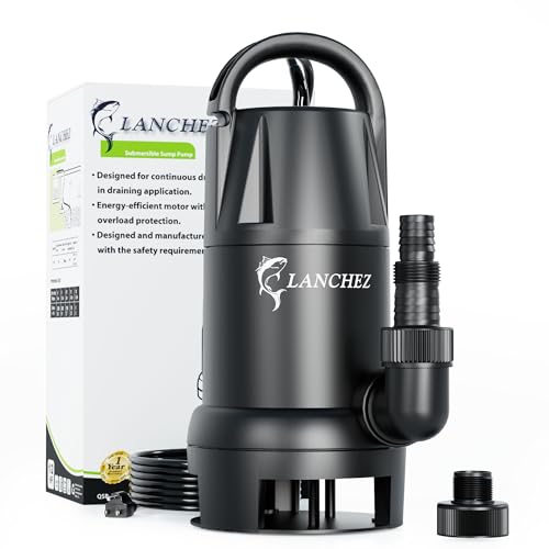 1/2 HP Submersible Sump Pump with 2394 GPH and adapters