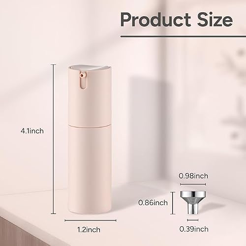 Lulupack 1 oz Airless Pump Bottles, Travel Lotion Container, Skincare Containers for Moisturizer (Plastic, Matte Pink)