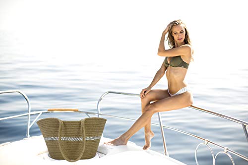 Hibala Woven Beach Bag/Beach Tote/Handmade Weaving Shoulder Bag/Handbag (Linen, One_Size) #TOP4