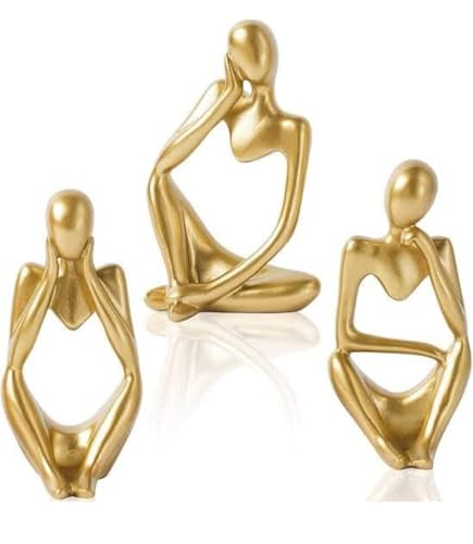 Image of VRB Dec 1 Set for Statue Study Office Desk Decor Showpiece Gift Decoration Accessories Items Decorative Showpeice for Home ((3 pcs Golden Abstract Body Showpiece))