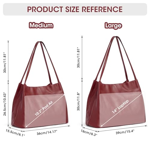 Kattee Leather Tote Bags for Women, Casual Shoulder Hobo Purses and Handbags, Top Magnetic Snap Closure3